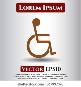 Behinderte Vektorsymbol oder Symbol (Rollstuhl)