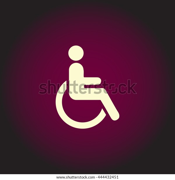 Disabled. White vector icon on dark background.
Flat pictogram