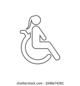 Disabled woman icon. Vector.