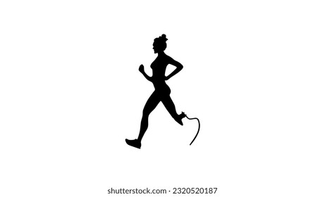 disabled woman runner vector illustration, high quality vector