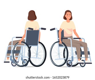 Disabled woman in a wheelchair.