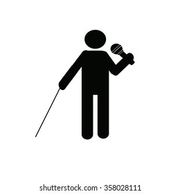 disabled worker illustration over white color background
