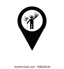 disabled worker illustration over white color background