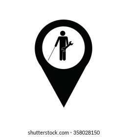 disabled worker illustration over white color background
