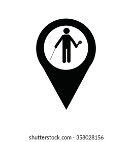disabled worker illustration over white color background