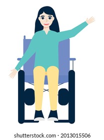 disabled young woman in wheelchair