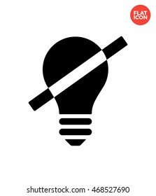 Disablet bulb Icon Flat Style Isolated Vector Illustration