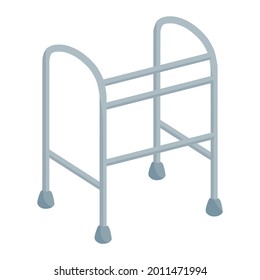 paciente discapacitado usando walker para la ilustración de color de salud
