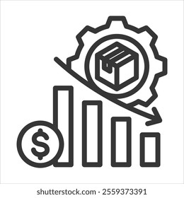 Disadvanrage Outline Icon Vector Illustration