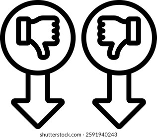 Disadvantage Icon Outline Vector Illustration