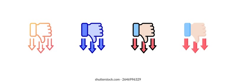 Disadvantage Icon set multiple style collection