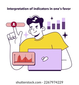 Disadvantage of key performance indicators implementation. Interpretation of KPI indicators in the favor of employee. Company management difficulty. Flat vector illustration