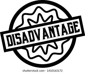 DISADVANTAGE stamp on white isolated
