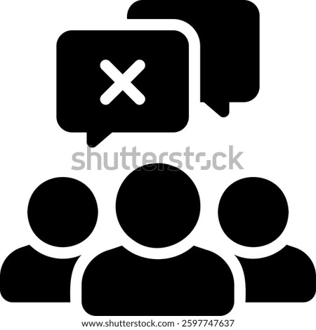Disagree glyph icon illustration vector