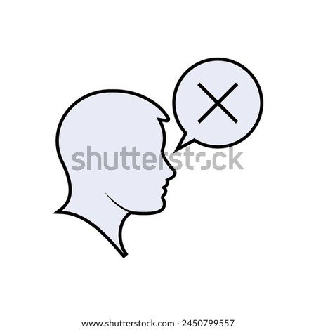 Disagree Icon . Analysis, Critical. Refuse, Reject Symbol - Vector.