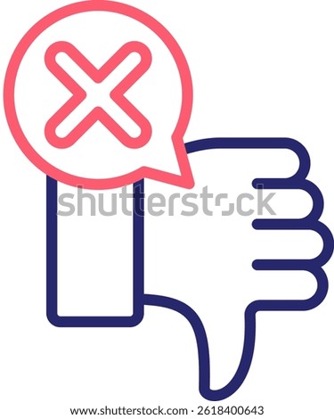 Disagree Icon Color Vector Illustration