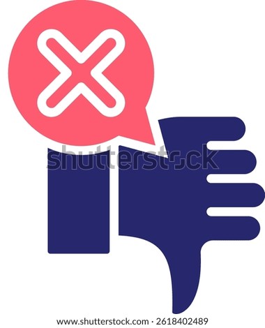 Disagree Icon Fill Vector Illustration