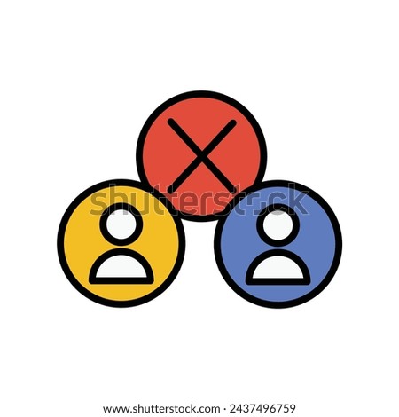 disagree icon with white background vector stock illustration