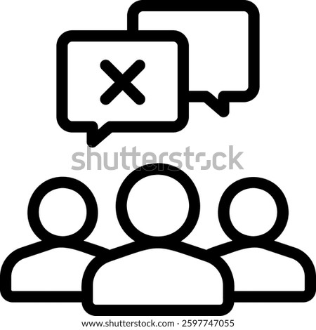 Disagree line icon illustration vector