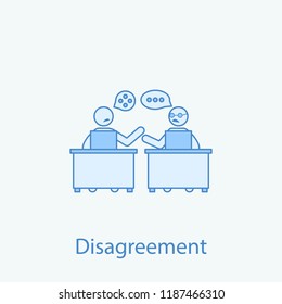 disagree on work 2 colored line icon. Simple colored element illustration. Outline symbol design from colleague and business partners set