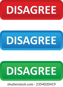 disagree vector web button. Web button with action of disagree. UI button concept. Vector illustration