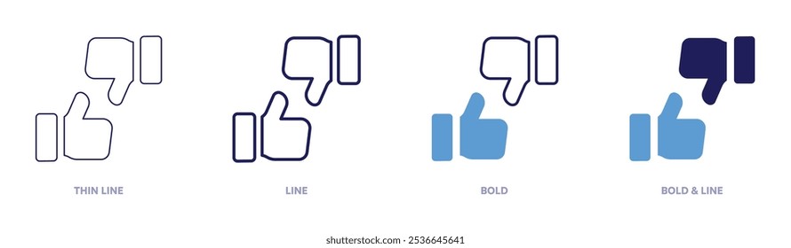 Disagreement hand icon in 4 different styles. Thin Line, Line, Bold, and Bold Line. Duotone style. Editable stroke.
