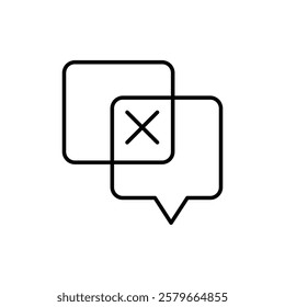 Disagreement icon Flat simple outline