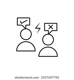 Disagreement icon Isolated flat vector in outline