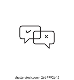 Disagreement icon Isolated flat vector in outline vector linear illustration for web and app..eps
