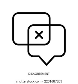 Disagreement icon. Line Art Style Design Isolated On White Background