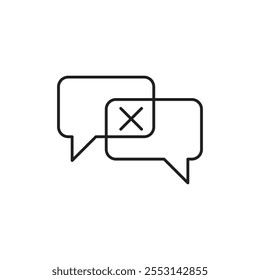 Disagreement icon linear logo isolated