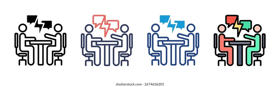 Disagreement Icon Set Multiple Style Collection