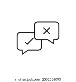 Ícone de desacordo Contorno fino simples