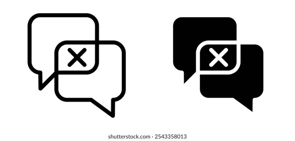 Disagreement icon symbol collection on white background.