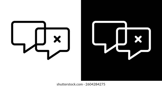 Disagreement icons vectors set in stroke line style.