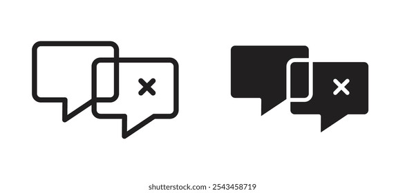 Disagreement vector icon set in black.