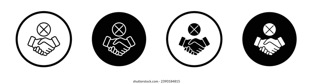 Disagreement vector icon set. Dispute or conflict vector sign. Communication disagree vector symbol. Discussion miscommunication vector icon suitable for apps and websites UI designs.