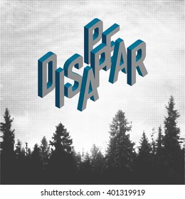 Desaparecer. Concepto de fondo de aventuras forestales al aire libre. Fondo del bosque de semitono