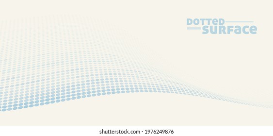 Disappearing halftone dotted surface on paper color background. Minimal vector graphic