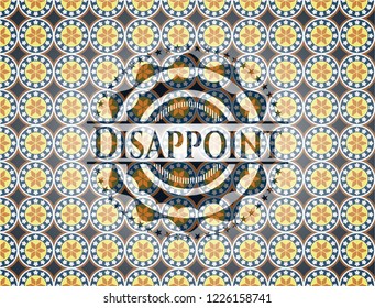 Disappoint arabic badge background. Arabesque decoration.