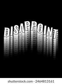 Disappoint feeling typography design for wall art in black and white color style. Vector illustration of emotions. Suitable for cover art and decoration.