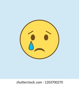 disappointed 2 colored line icon. Simple yellow and brown element illustration. disappointed concept outline symbol design from emoji set