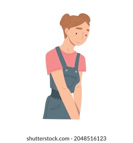 Disappointed with Bad News Woman Character Vector Illustration