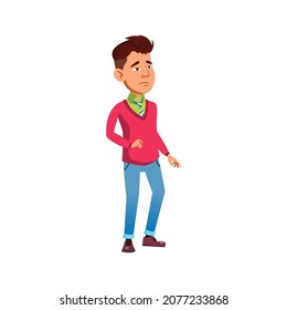 disappointed boy student in university cartoon vector. disappointed boy student in university character. isolated flat cartoon illustration