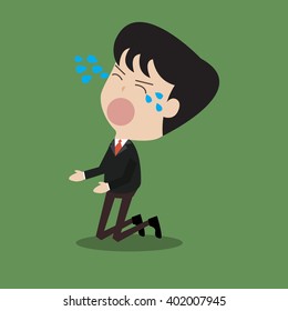 disappointed businessman crying