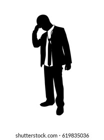 Disappointed businessman isolated vector