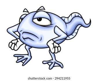 Disappointed Cartoon Frog Character