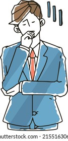 Disappointed and depressed business man in a suit.