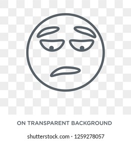 Disappointed emoji icon. Disappointed emoji design concept from Emoji collection. Simple element vector illustration on transparent background.