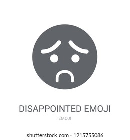 Disappointed emoji icon. Trendy Disappointed emoji logo concept on white background from Emoji collection. Suitable for use on web apps, mobile apps and print media.